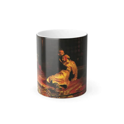 Ilia Efimovich Repin (1844-1930)  Ivan the Terrible and His Son Ivan on November 16th, 1581- Oil on Canv-0 - Color Changing Mug 11oz 11oz - Go Mug Yourself