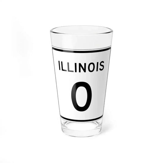 Illinois 0 (Illinois) (Road Sign) Pint Glass 16oz 16oz - Go Mug Yourself