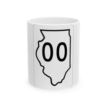 Illinois 00 1950 (Illinois) (Road Sign) White Coffee Mug 11oz - Go Mug Yourself