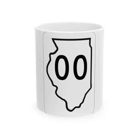 Illinois 00 1950 (Illinois) (Road Sign) White Coffee Mug 11oz - Go Mug Yourself