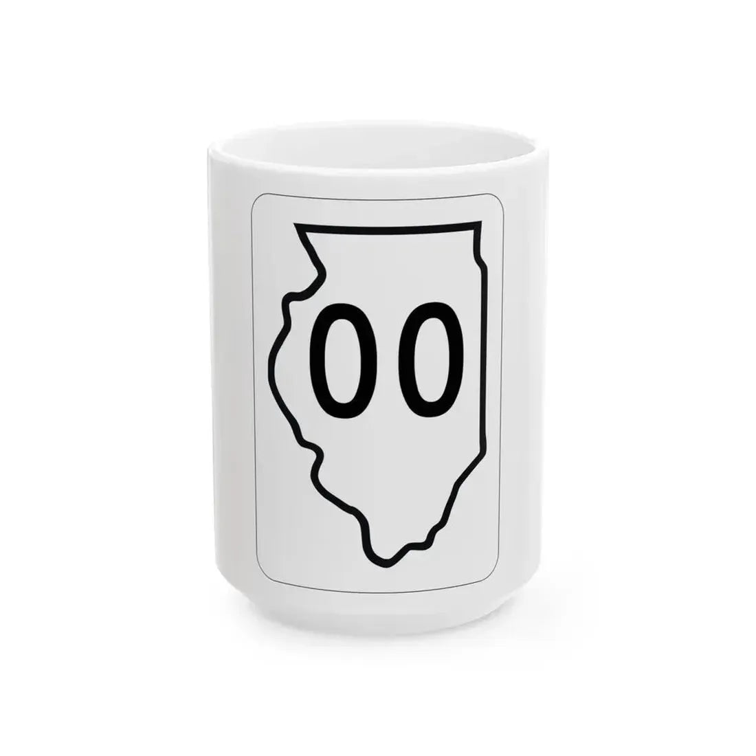 Illinois 00 1950 (Illinois) (Road Sign) White Coffee Mug 15oz - Go Mug Yourself