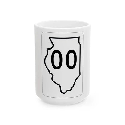 Illinois 00 1950 (Illinois) (Road Sign) White Coffee Mug 15oz - Go Mug Yourself