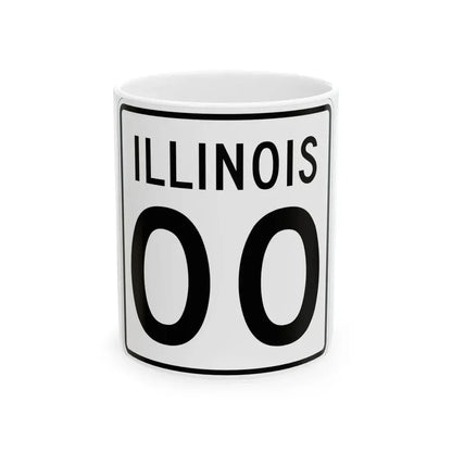 Illinois 00 1960 (Illinois) (Road Sign) White Coffee Mug 11oz - Go Mug Yourself