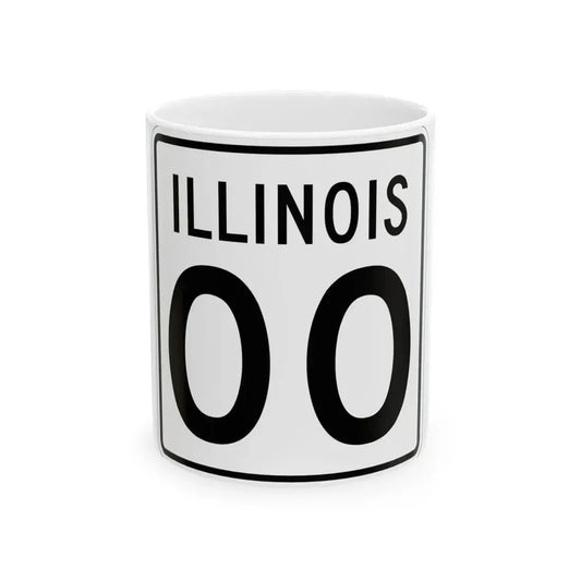 Illinois 00 1960 (Illinois) (Road Sign) White Coffee Mug 11oz - Go Mug Yourself