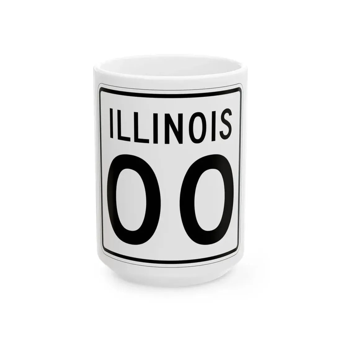 Illinois 00 1960 (Illinois) (Road Sign) White Coffee Mug 15oz - Go Mug Yourself
