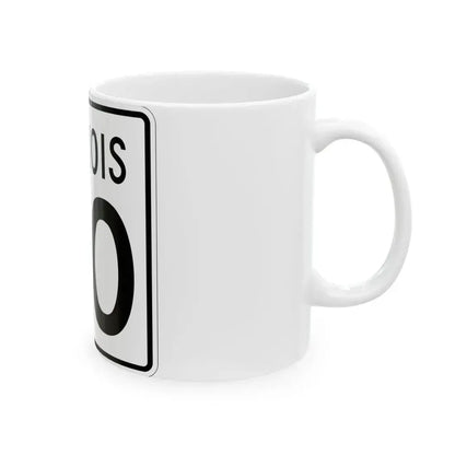 Illinois 00 1960 (Illinois) (Road Sign) White Coffee Mug - Go Mug Yourself