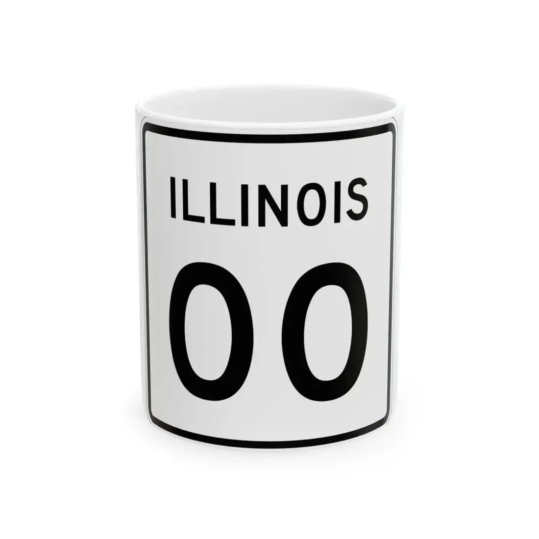Illinois 00 template (Illinois) (Road Sign) White Coffee Mug 11oz - Go Mug Yourself