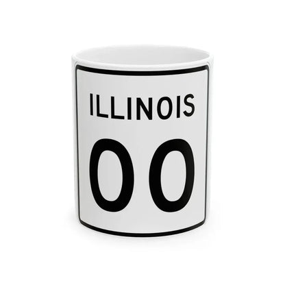 Illinois 00 template (Illinois) (Road Sign) White Coffee Mug 11oz - Go Mug Yourself