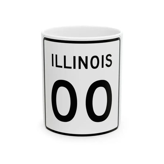 Illinois 00 template (Illinois) (Road Sign) White Coffee Mug 11oz - Go Mug Yourself