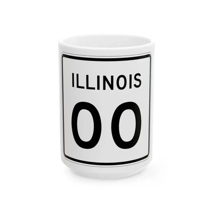 Illinois 00 template (Illinois) (Road Sign) White Coffee Mug 15oz - Go Mug Yourself