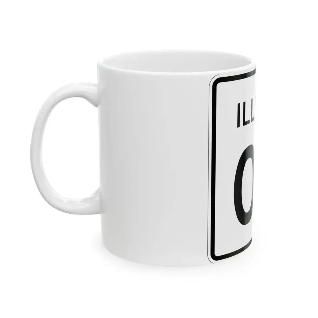 Illinois 00 template (Illinois) (Road Sign) White Coffee Mug - Go Mug Yourself
