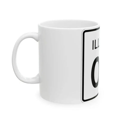 Illinois 00 template (Illinois) (Road Sign) White Coffee Mug - Go Mug Yourself