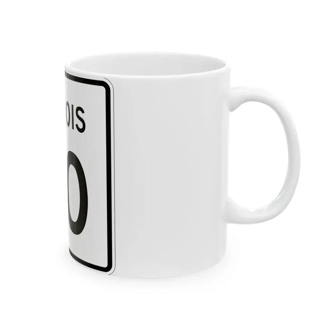 Illinois 00 template (Illinois) (Road Sign) White Coffee Mug - Go Mug Yourself