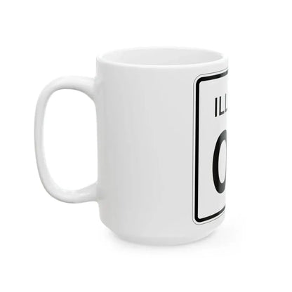 Illinois 00 template (Illinois) (Road Sign) White Coffee Mug - Go Mug Yourself