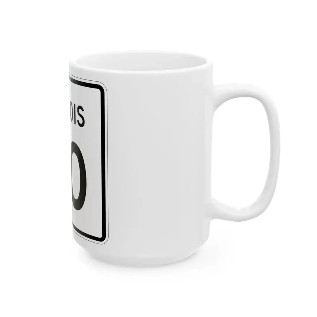 Illinois 00 template (Illinois) (Road Sign) White Coffee Mug - Go Mug Yourself