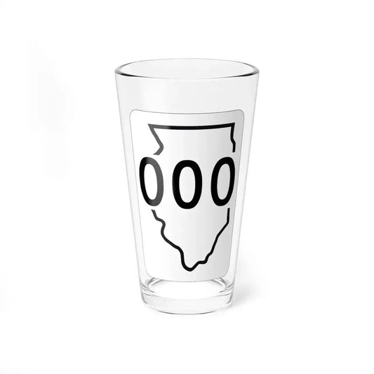 Illinois 000 1950 (Illinois) (Road Sign) Pint Glass 16oz 16oz - Go Mug Yourself