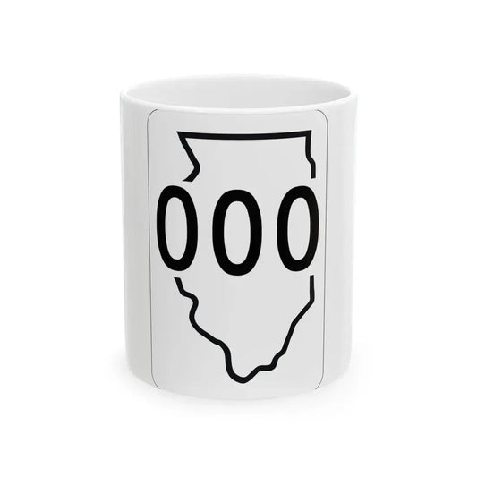 Illinois 000 1950 (Illinois) (Road Sign) White Coffee Mug 11oz - Go Mug Yourself
