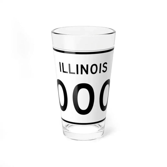 Illinois 000 template (Illinois) (Road Sign) Pint Glass 16oz 16oz - Go Mug Yourself