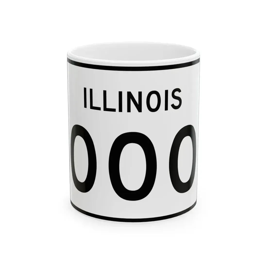 Illinois 000 template (Illinois) (Road Sign) White Coffee Mug 11oz - Go Mug Yourself