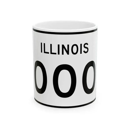 Illinois 000 template (Illinois) (Road Sign) White Coffee Mug 11oz - Go Mug Yourself
