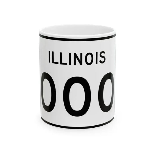 Illinois 000 template (Illinois) (Road Sign) White Coffee Mug 11oz - Go Mug Yourself