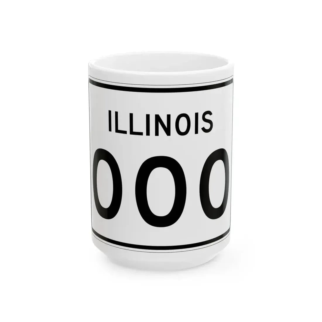 Illinois 000 template (Illinois) (Road Sign) White Coffee Mug 15oz - Go Mug Yourself