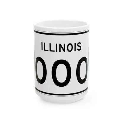 Illinois 000 template (Illinois) (Road Sign) White Coffee Mug 15oz - Go Mug Yourself