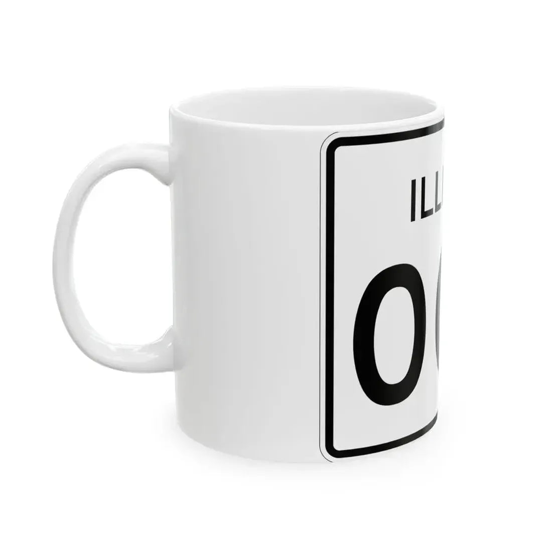 Illinois 000 template (Illinois) (Road Sign) White Coffee Mug - Go Mug Yourself