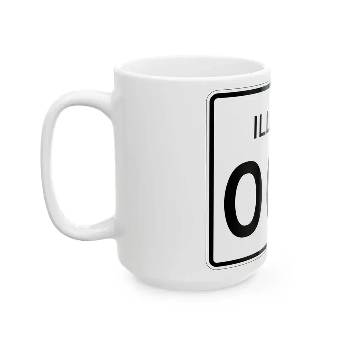 Illinois 000 template (Illinois) (Road Sign) White Coffee Mug - Go Mug Yourself