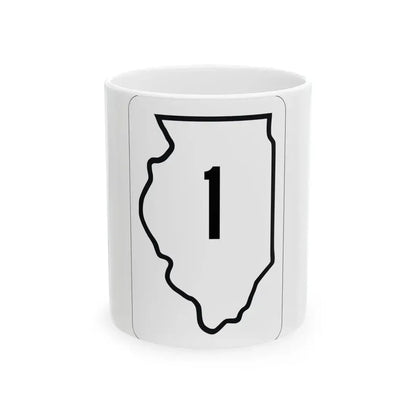 Illinois 1 1950 (Illinois) (Road Sign) White Coffee Mug 11oz - Go Mug Yourself