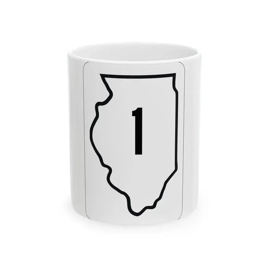 Illinois 1 1950 (Illinois) (Road Sign) White Coffee Mug 11oz - Go Mug Yourself