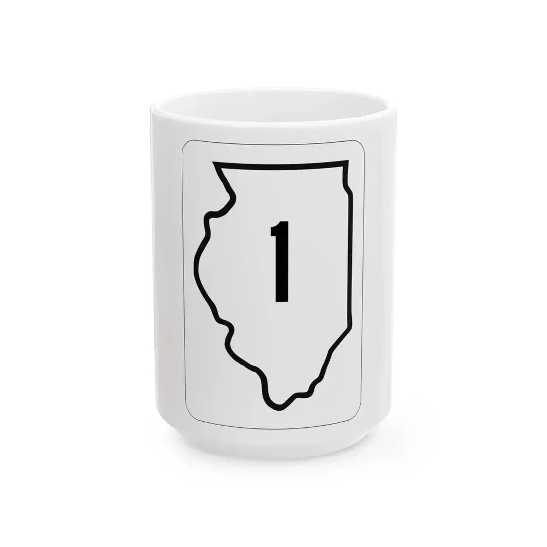 Illinois 1 1950 (Illinois) (Road Sign) White Coffee Mug 15oz - Go Mug Yourself
