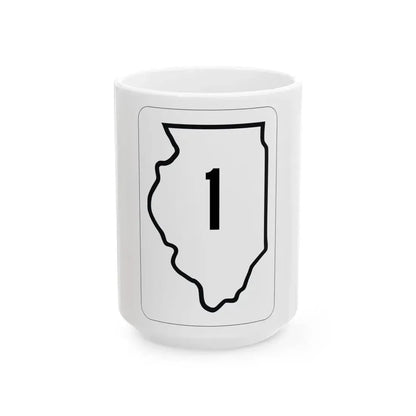 Illinois 1 1950 (Illinois) (Road Sign) White Coffee Mug 15oz - Go Mug Yourself