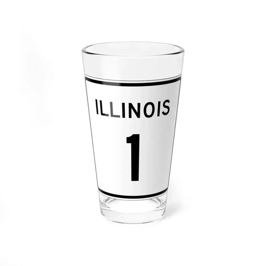 Illinois 1 (Illinois) (Road Sign) Pint Glass 16oz 16oz - Go Mug Yourself