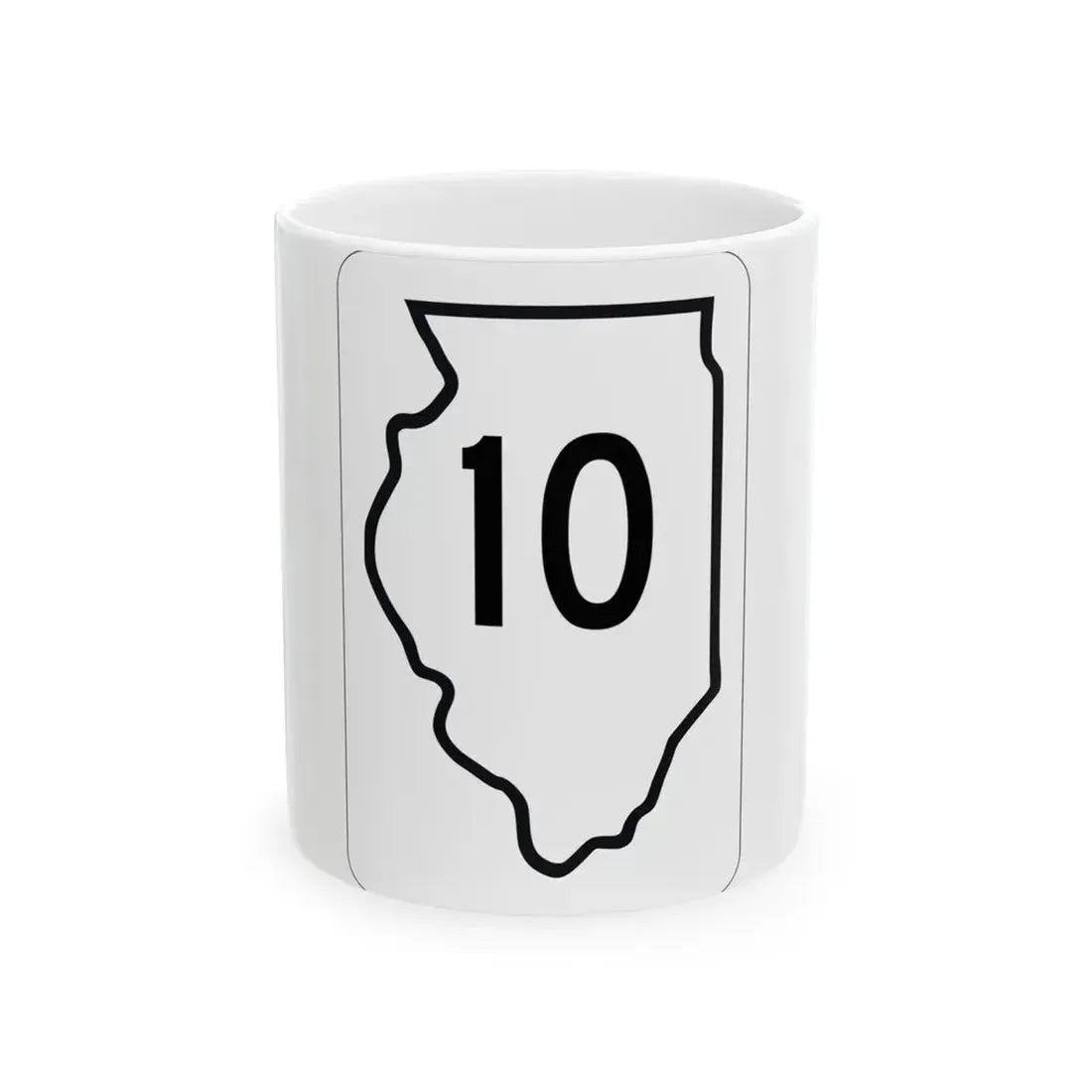 Illinois 10 1950 (Illinois) (Road Sign) White Coffee Mug 11oz - Go Mug Yourself