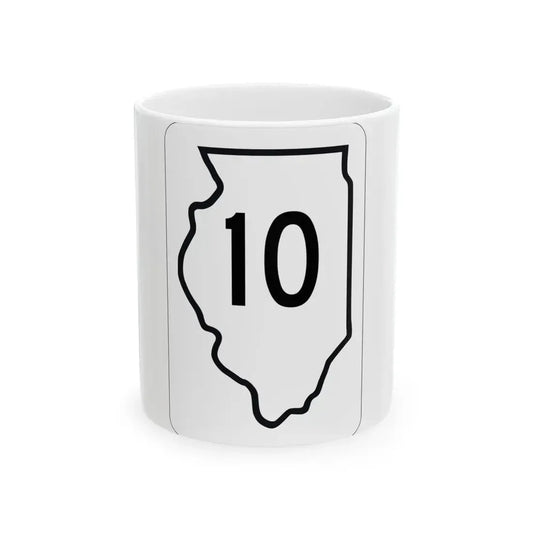 Illinois 10 1950 (Illinois) (Road Sign) White Coffee Mug 11oz - Go Mug Yourself