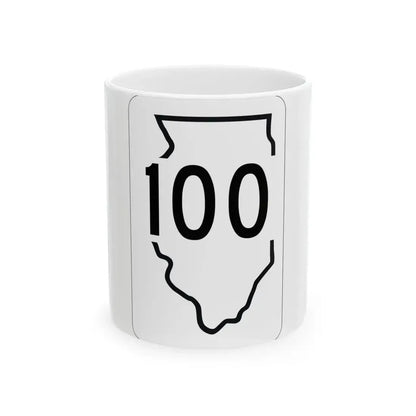 Illinois 100 1950 (Illinois) (Road Sign) White Coffee Mug 11oz - Go Mug Yourself