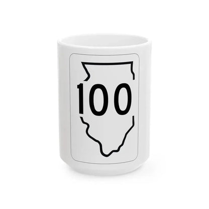 Illinois 100 1950 (Illinois) (Road Sign) White Coffee Mug 15oz - Go Mug Yourself
