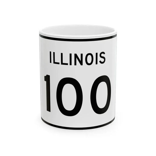 Illinois 100 (Illinois) (Road Sign) White Coffee Mug 11oz - Go Mug Yourself