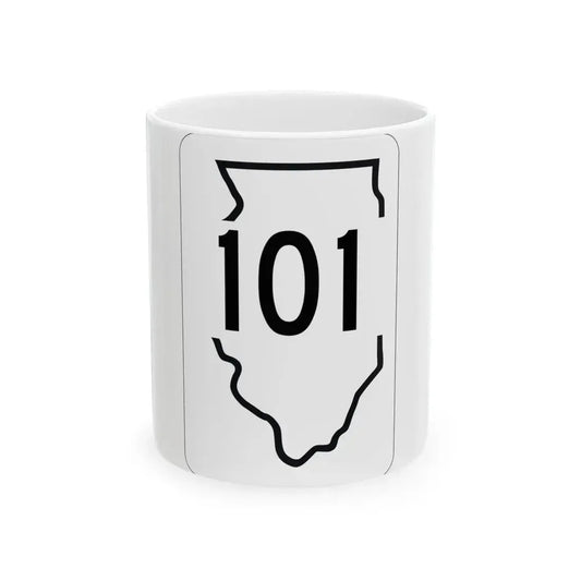 Illinois 101 1950 (Illinois) (Road Sign) White Coffee Mug 11oz - Go Mug Yourself