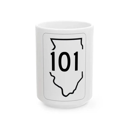 Illinois 101 1950 (Illinois) (Road Sign) White Coffee Mug 15oz - Go Mug Yourself