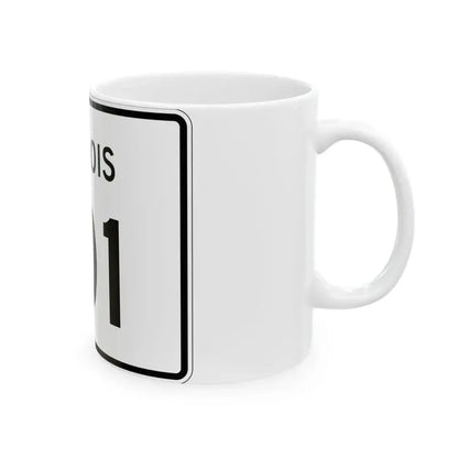 Illinois 101 (Illinois) (Road Sign) White Coffee Mug - Go Mug Yourself