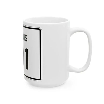 Illinois 101 (Illinois) (Road Sign) White Coffee Mug - Go Mug Yourself