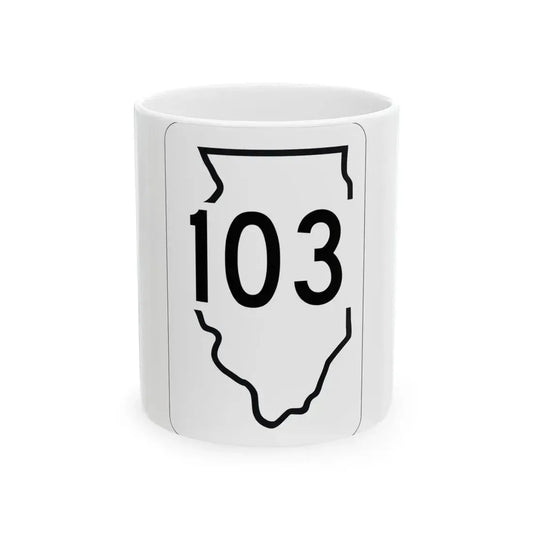 Illinois 103 1950 (Illinois) (Road Sign) White Coffee Mug 11oz - Go Mug Yourself