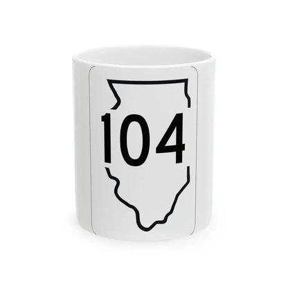Illinois 104 1950 (Illinois) (Road Sign) White Coffee Mug 11oz - Go Mug Yourself