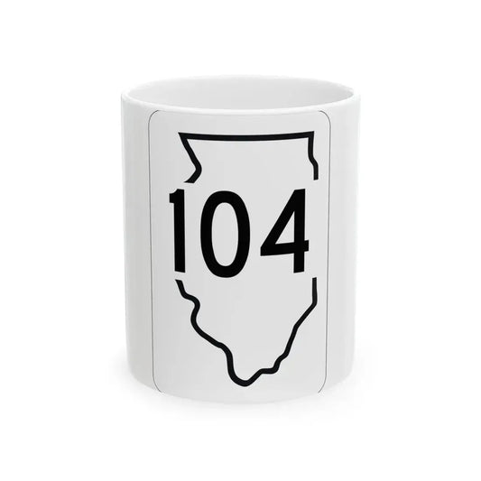 Illinois 104 1950 (Illinois) (Road Sign) White Coffee Mug 11oz - Go Mug Yourself