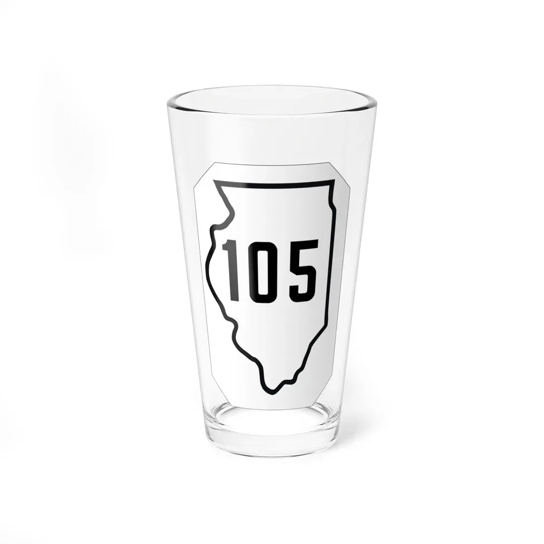 Illinois 105 1926 (Illinois) (Road Sign) Pint Glass 16oz 16oz - Go Mug Yourself