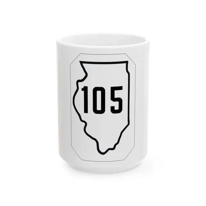 Illinois 105 1926 (Illinois) (Road Sign) White Coffee Mug 15oz - Go Mug Yourself
