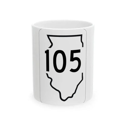 Illinois 105 1950 (Illinois) (Road Sign) White Coffee Mug 11oz - Go Mug Yourself
