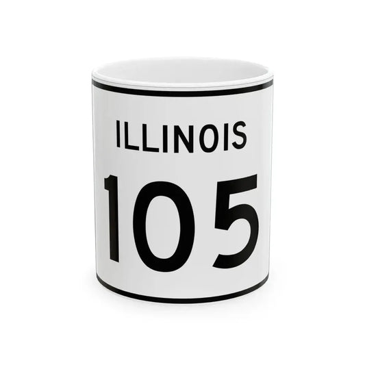 Illinois 105 (Illinois) (Road Sign) White Coffee Mug 11oz - Go Mug Yourself